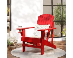 Pugsdrly Andirondack tuinstoel Tuinfauteuil Outdoor-fauteuil, 72 cm x 97 cm x 92 cm, rood