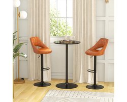 Pugsdrly Bartafel, statafel, tafel voor 2 personen, 60 x 60 x 102 cm, zwart