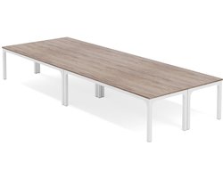 Pugsdrly Bureau, computertafel 200 x 70 x 75 cm, dubbel lang bureau, pc-tafel, bureautafel, werktafel, eettafel, kantoormeubel, computertafel, vergadertafel voor thuiskantoor, eikenhout