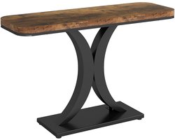 Pugsdrly Console, industriële haltafel voor in de gang, haltafels 100 cm Smalle salontafel voor in de woonkamer, bijzettafel, rustiek bruin