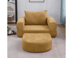 Pugsdrly Converteerbare slaapbank, opvouwbare tweepersoons slaapbank met kussen, opvouwbare slaapbank, schuimrubberen vloersofa, relaxfauteuil voor woonkamer, slaapkamer, logeerkamer