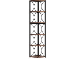 Pugsdrly Hoekrek van 170,2 cm hoog, 6 niveaus, rustiek hoekrek, boekenrek, opbergrek, staand rek voor woonkamer, kleine kamer