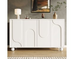 Pugsdrly Kast buffetkast met antidumping opbergruimte modern en eenvoudig buffet met verstelbare plank wit
