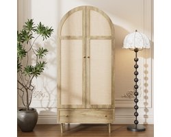 Pugsdrly Kledingkast met lades, houten deuren bekleed met linnen, ruime opbergruimte, kledingkast voor de slaapkamer, moderne opbergoplossing