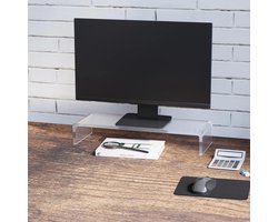 Pugsdrly Monitorstandaard Schermstandaard voor laptop computer notebook pc ergonomisch acryl transparant 53 x 19 x 9 cm