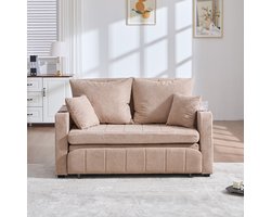 Pugsdrly Multifunctionele stoffen bank Opvouwbare slaapbank Kleine salonbank met twee functies Afneembaar en wasbaar Met opbergtas Met USB-oplaadfunctie Met bekerhouder