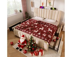 Pugsdrly Opmadeerbed Dubbel, gestoffeerd hoofdeinde met gouden sierstrepen en USB-type C-oplaadfunctie 180*200 cm, beige linnen materiaal met 4 lades, belastbaarheid 226 kg (zonder matras)