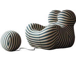 Pugsdrly Opvouwbare bank Mamas Umarmung, comfortabele rugleuning, onmisbaar voor kleine huishoudens, zachte stof, ‘lazy gospel’-stijl, blauw en geel