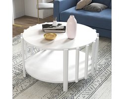 Pugsdrly - Salontafel - Ronde - Scandinavische stijl - Wit