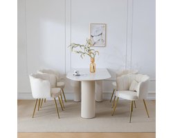 Pugsdrly Set van 4 moderne fluwelen salonstoelen, badkamerstoelen, gestoffeerde stoelen met bloembladvormige rugleuning, goudkleurige metalen poten en vlinderkussens voor de slaapkamer-eetkamer