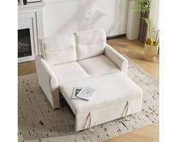 Pugsdrly [Slaapbank met slaapfunctie] Moderne 2-zitsbank / Opklapbare slaapbank met slaapfunctie / Verstelbare rugleuning / Inclusief grote rugkussens / Neemt weinig ruimte in beslag voor kleine woonkamers