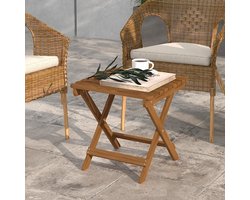 Pugsdrly Terrastafelset, 2 klaptafels van acaciahout, 45 x 45 x 45 cm, teak