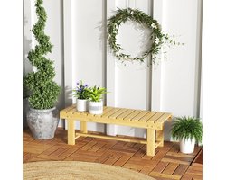 Pugsdrly Tuinbank, 2-zitsbank, tuinmeubelen, rustieke bank, massief hout, naturel, 110 x 38 x 35 cm