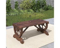 Pugsdrly Tuinbank Hout Weerbestendig Zitbank Tuinmeubelen Rustieke bank Natuur 98 x 50 x 39,5 cm