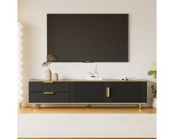 Pugsdrly TV-meubel Lowboard Gesneden Structuur Gouden Handgrepen Gouden Poten Voor Woonkamer