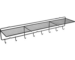 PUHLMANN - frame, kapstok, 7 mm staal, COATRACK, hoedenplank, 8 haken, 100 cm, zwart