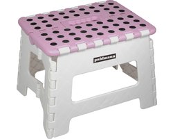 PUHLMANN - inklapbare kruk, JAMES, plastic, roze, 22 cm hoog, max 100 kilo
