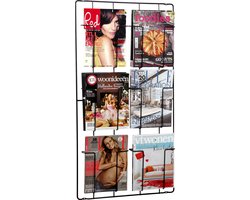 Puhlmann tijdschriftenrek voor aan de wand - Kleur - Zwart Uitvoering - 6 vaks
