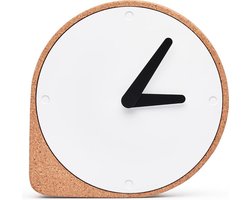 Puik Art Clork Cork Clock - Klok - Rond - Kunststof - Ø19 cm - Bruin / Wit