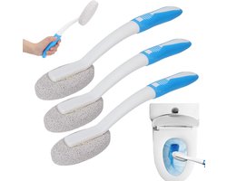 Puimsteen Toiletborstel - 3 Stuks - 30 Cm - Hard Water Wand Puimsteen - Pumice Stick - Puimsteen Reinigingssteen - Toiletborstel - Wc Borstel Puimsteen - Verwijder Urine En Kalksteen - Geschikt Voor Toiletten, Badkamers En Barbecues - Wit