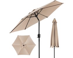 Puluomis - Parasol - Ø225 cm - Garden Stokparasol - 30° Kantelbaar - Waterdicht - UPF50+ - Beige