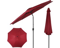 Puluomis - Ronde Parasol - Ø290 cm - Garden Stokparasol - 30° Kantelbaar - Waterdicht - UPF50+ - Bordeaux