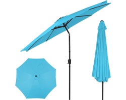 Puluomis - Ronde Parasol - Ø290 cm - Garden Stokparasol - 30° Kantelbaar - Waterdicht - UPF50+ - Hemelsblauw