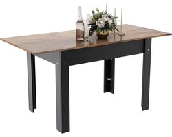 Puluomis - Uitschuifbare eettafel - 105-150x70 cm - Industriële keukentafel - Bruin - Rechthoekig tafelblad voor 4-6 personen