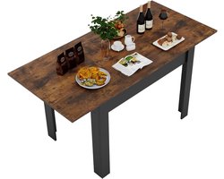 Puluomis Uitschuifbare eettafel - 150x76,5x70 cm (L×B×H) - Bruin - Geschikt voor 4-6 personen