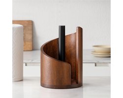 PULUZ 1 Stuk Houten Papieren Houder Bruin 16.5x26cm Keuken Badkamer Woonkamer Opbergsysteem Decoratie