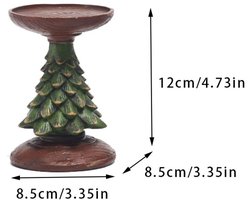 PULUZ 1 Stuk Retro Kerstboom Kaarshouder - Mini Resin Kaarsenstandaard Voor Tafeldecoratie - Vintage Inspiratie Kerst Decoratie En Fotografie Accessoire - Groen