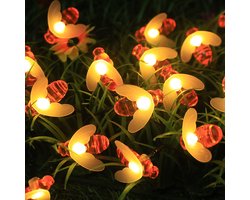PULUZ Solar Bee Buitenverlichting - Waterdichte 30 LED-verlichtingssnoer - Decoratieve verlichting in de vorm van een hommel - Geschikt voor tuin-heg-terras-gazon-bomen-feest-huis-Kerstmis (warm wit)