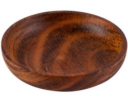 Pure Acacia Wood Aardewerk Schaaltje | Kommetje | Tapasschaaltje | Klein Schaaltje | Servies Schaaltje | Woonaccessoire - 2 Stuks - Ø laag 12x2.5 cm