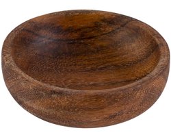 Pure Acacia Wood Aardewerk Schaaltje | Kommetje | Tapasschaaltje | Klein Schaaltje | Servies Schaaltje | Woonaccessoire - 2 Stuks - Ø laag 8x2.5 cm
