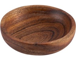 Pure Acacia Wood Aardewerk Schaaltje | Kommetje | Tapasschaaltje | Klein Schaaltje | Servies Schaaltje | Woonaccessoire laag 10x2.5 cm