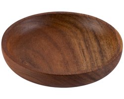 Pure Acacia Wood Aardewerk Schaaltje | Kommetje | Tapasschaaltje | Klein Schaaltje | Servies Schaaltje | Woonaccessoire laag 14x2.5 cm