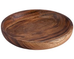 Pure Acacia Wood Aardewerk Schaaltje | Kommetje | Tapasschaaltje | Klein Schaaltje | Servies Schaaltje | Woonaccessoire laag 16x2.5 cm