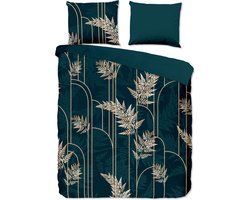 Pure Dekbedovertrek "gouden bladeren" - Groen - (140x200/220 cm) - Microfiber
