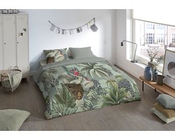 Pure dekbedovertrek jungle print - 1 persoons 140x200/220 cm - Groen - Microvezel
