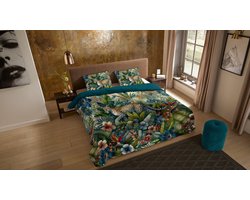 Pure dekbedovertrek luipaard met bladeren - 2 persoons 200x200/220 cm - Multi - Microvezel