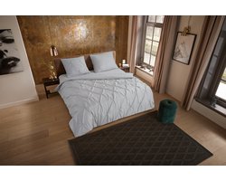Pure Dekbedovertrek "luxe stiksel plooien" - Zilver - (140x200/220 cm) - Microfiber