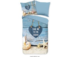 Pure dekbedovertrek strand/ zee - 1 persoons (140x200/220 cm) - Multi - Microvezel