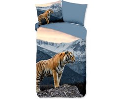 Pure Dekbedovertrek "tijger in de bergen" - Multi - (140x200/220 cm) - Microfiber