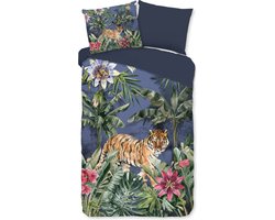 Pure dekbedovertrek tijger in de jungle - 1 persoons 140x200/220 cm - Multi - Microvezel