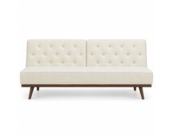 Pure Garden & Living - Slaapbank - Logeerbed - Zetelbed - Inklapbare Slaapbank - 2-in-1 Bank met Slaapfunctie - Bedbank - Slaapfauteuil - 1 Persoon - Uitklapbare Bank - Meubelstuk - Zitten en Slapen - Verstelbare Slaapbank - 3-zits - Crème Wit
