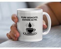 Pure Gedachte Zuivere Actie Mok, Inspirerende Quote Mok, Minimalistische Mok, Koffiemok, Thee Mok, Cadeau Idee