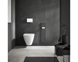 Pure inbouwkastmodule voor badkamer - Toiletpapierhouder & Toiletborstelhouder - "Push to Open" - Grijs Mat badkamerkasten hoog