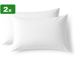 Pure'Cotton Kussenslopen 60x70 cm Set van 2 - 100% Katoen - Zacht - Hoogwaardige kwaliteit - Wit
