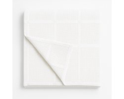 Pure'Cotton Plaid - 100% Katoen - 130x180 cm - Ideaal Zomers - Ademend - Bank en Bed - Dekentje Ledikant - Wit