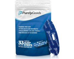 PurelyGoods® Mondtape – 33 Mondpleisters – Anti Snurk - Mouth Tape - Slaap - Huidvriendelijk - Sterke Kleeflaag